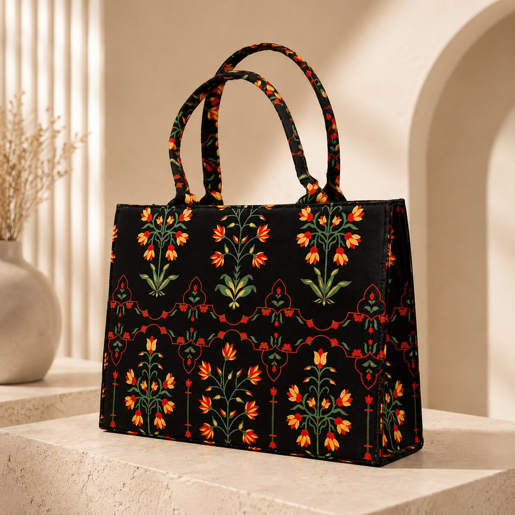 Premium Red Patchwork Tote Bag