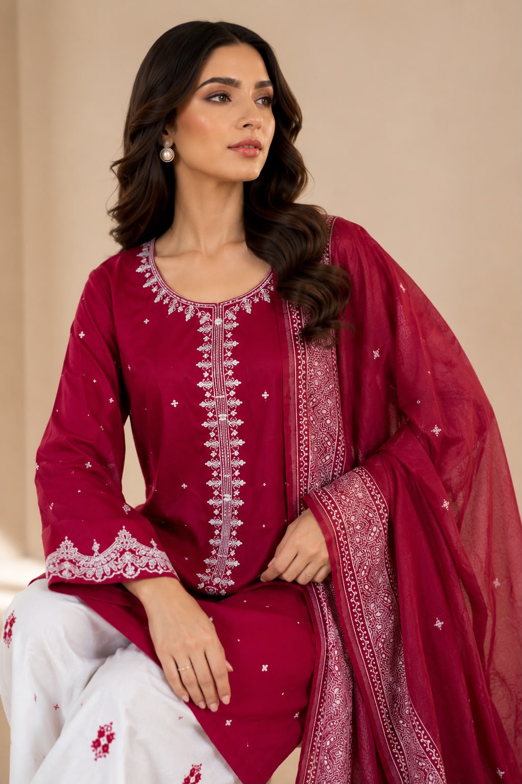 Embroided-3pc Lawn Suit