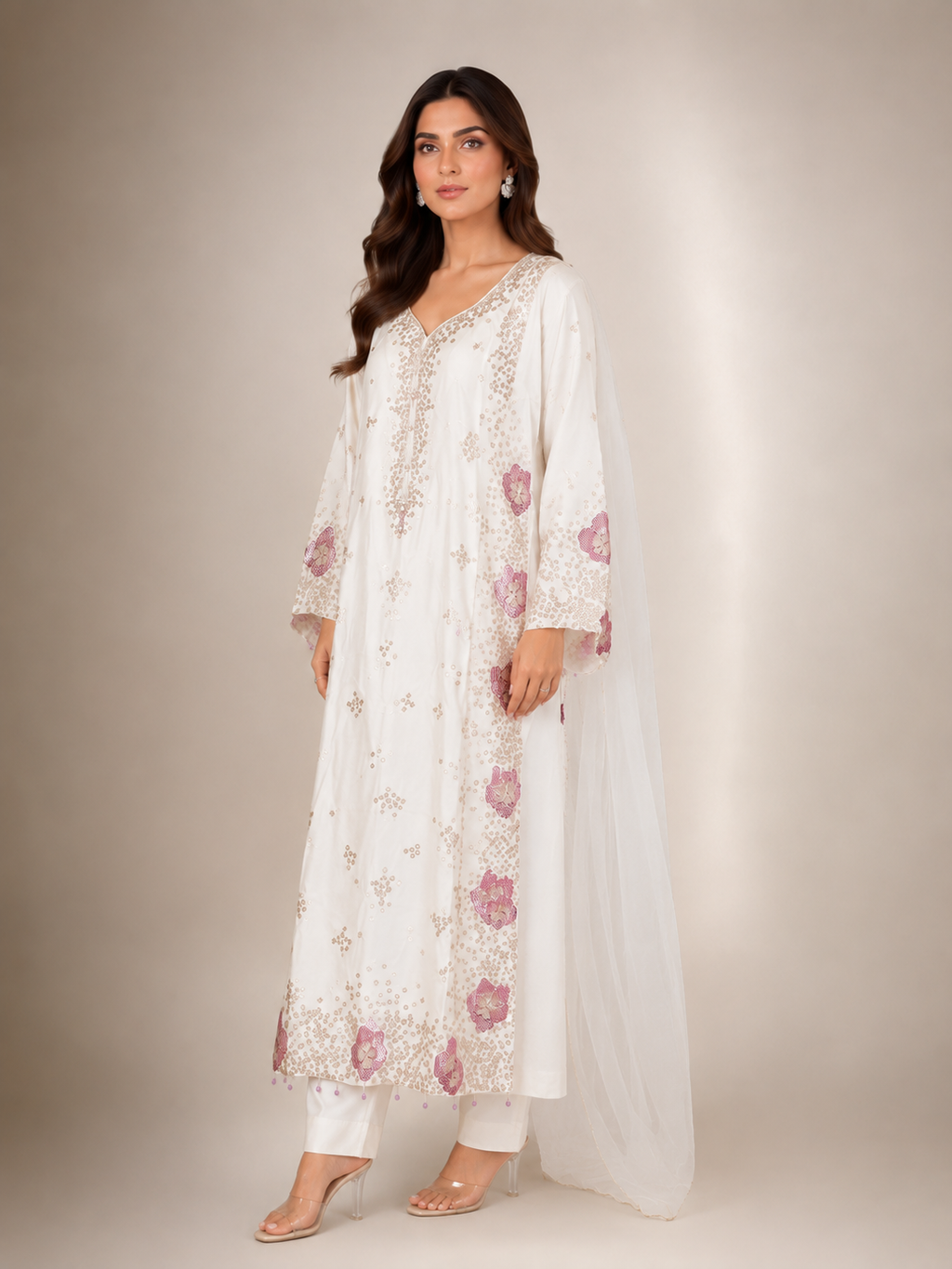 Luxury Sequin Embroidered 3-Piece