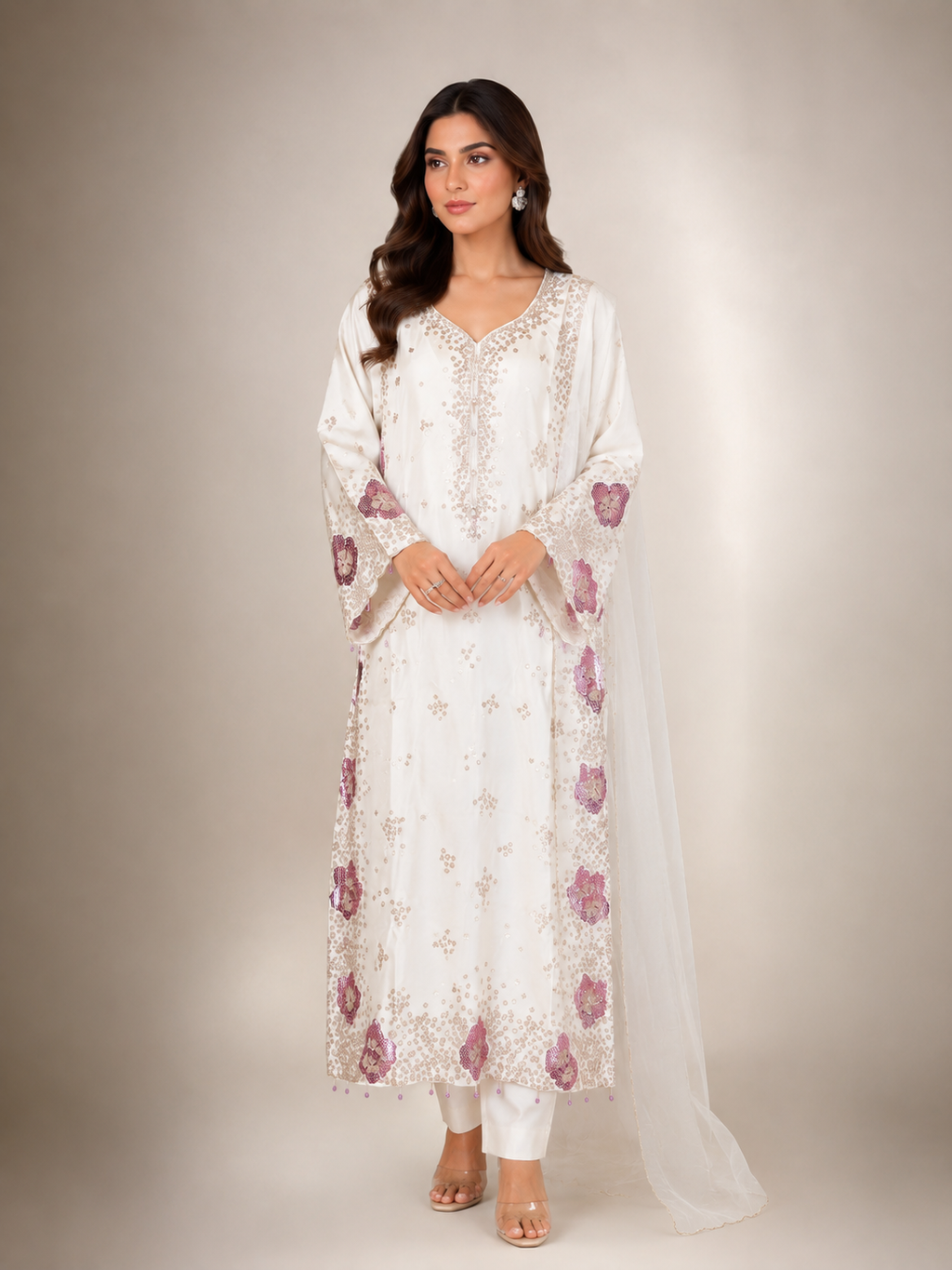 Luxury Sequin Embroidered 3-Piece