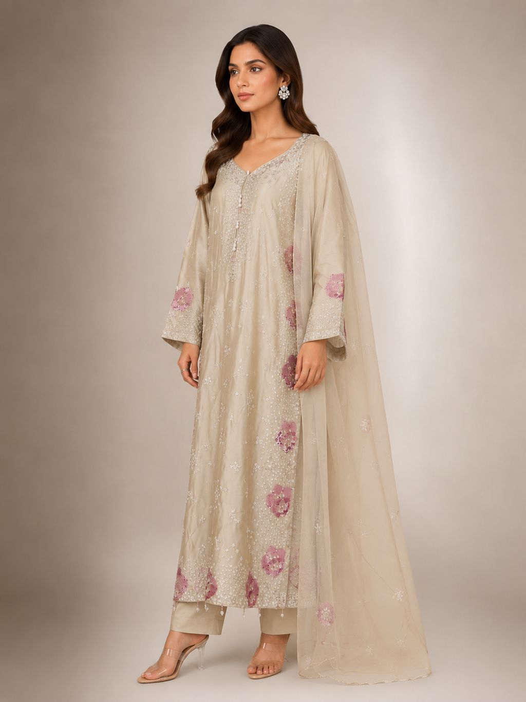 Luxury Sequin Embroidered 3-Piece
