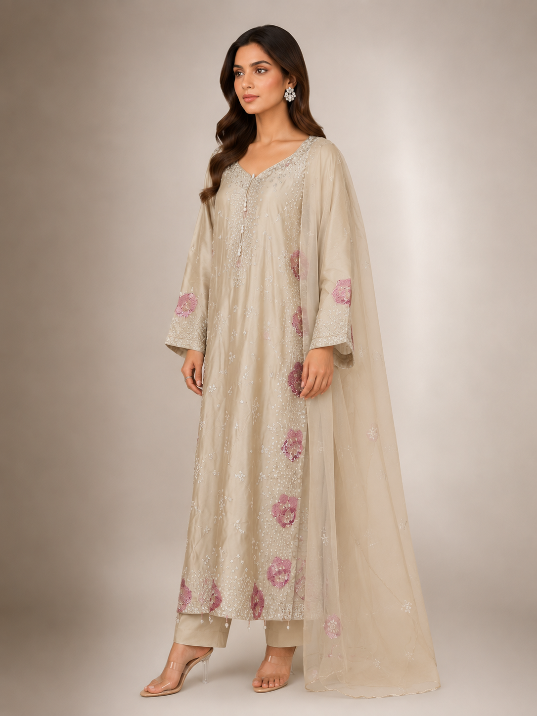 Luxury Sequin Embroidered 3-Piece