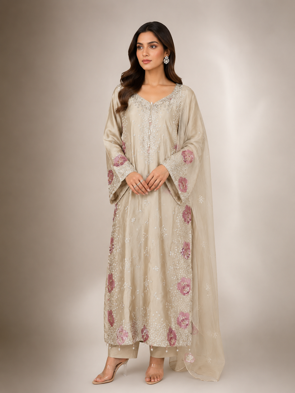 Luxury Sequin Embroidered 3-Piece
