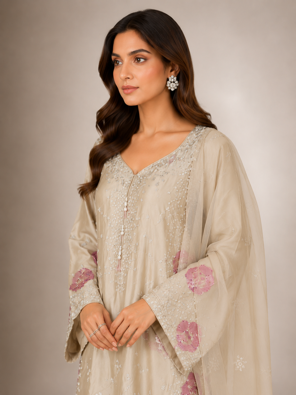Luxury Sequin Embroidered 3-Piece