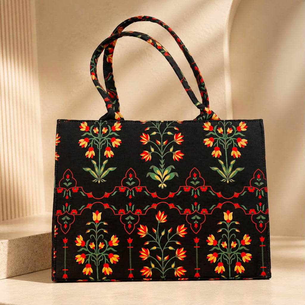 Premium Red Patchwork Tote Bag