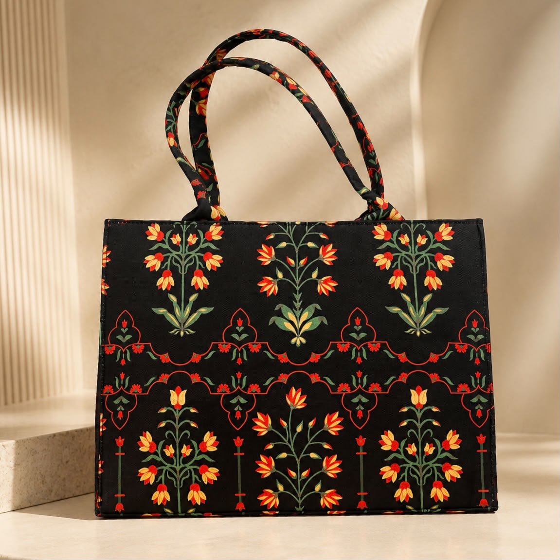 Premium Red Patchwork Tote Bag